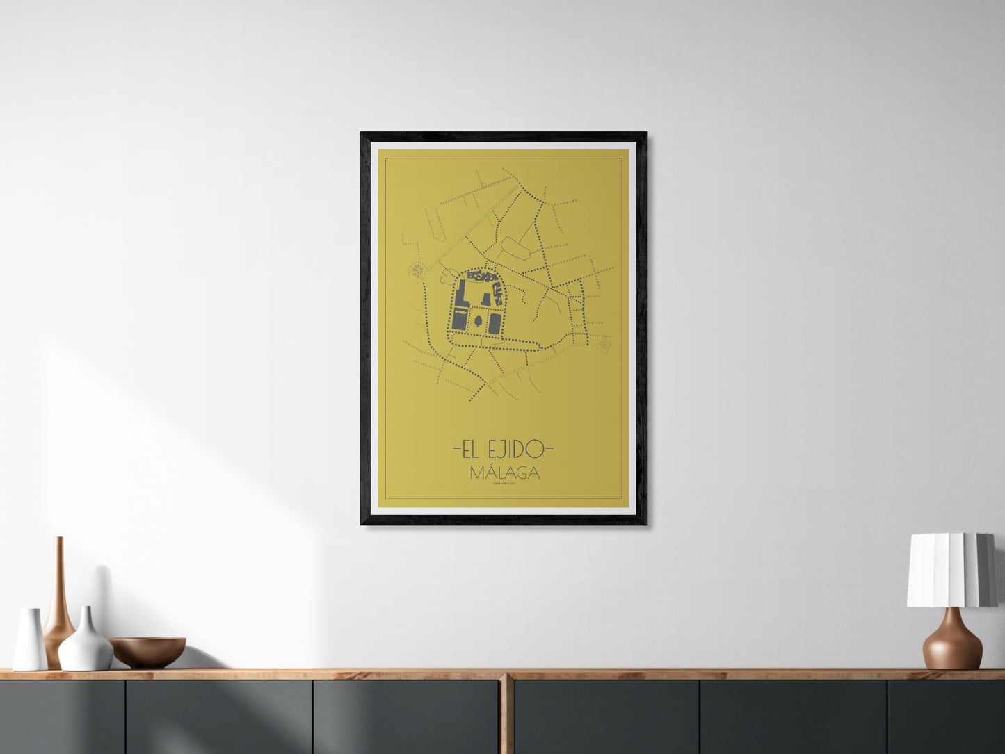 70x100 poster map of Malaga el ejido, gold variant.