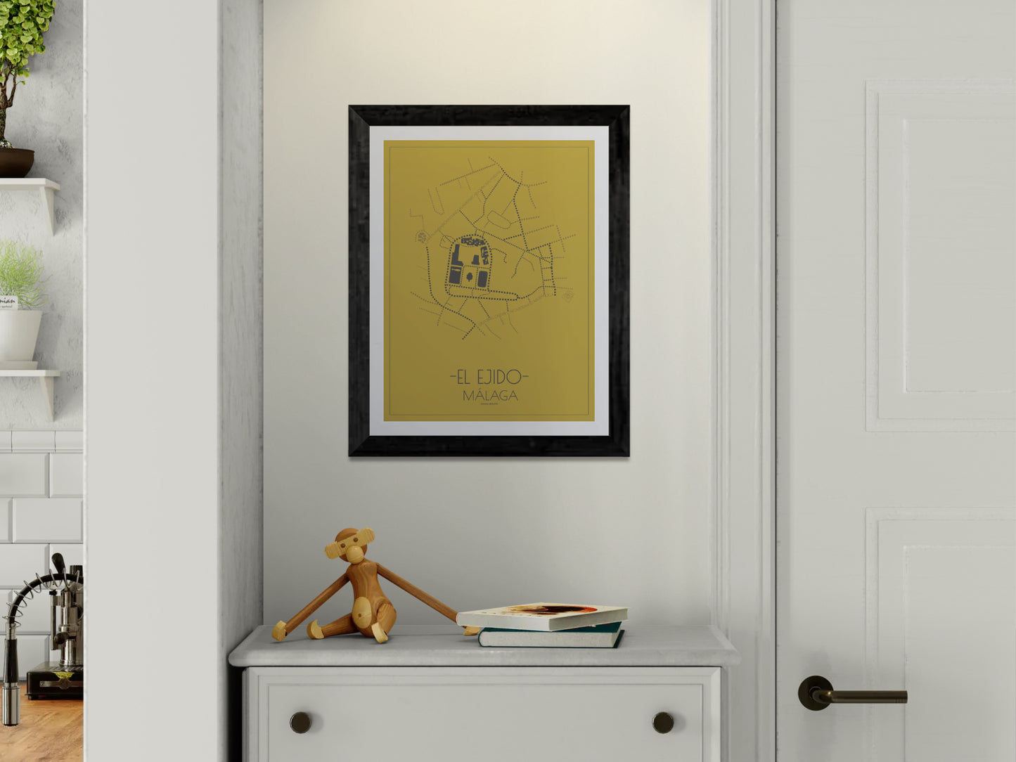 30x40 poster map of Malaga city el ejido, gold variant.